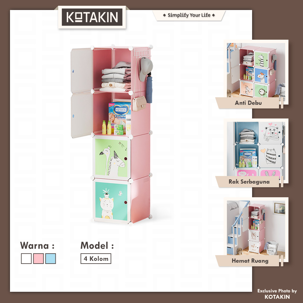 Kotak Baju Karakter 4 Pintu